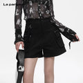 Lapargay High Waist A-line Cargo Shorts Multi-pocket Three-dimensional Cut Leg-shaping Effect L78202204V