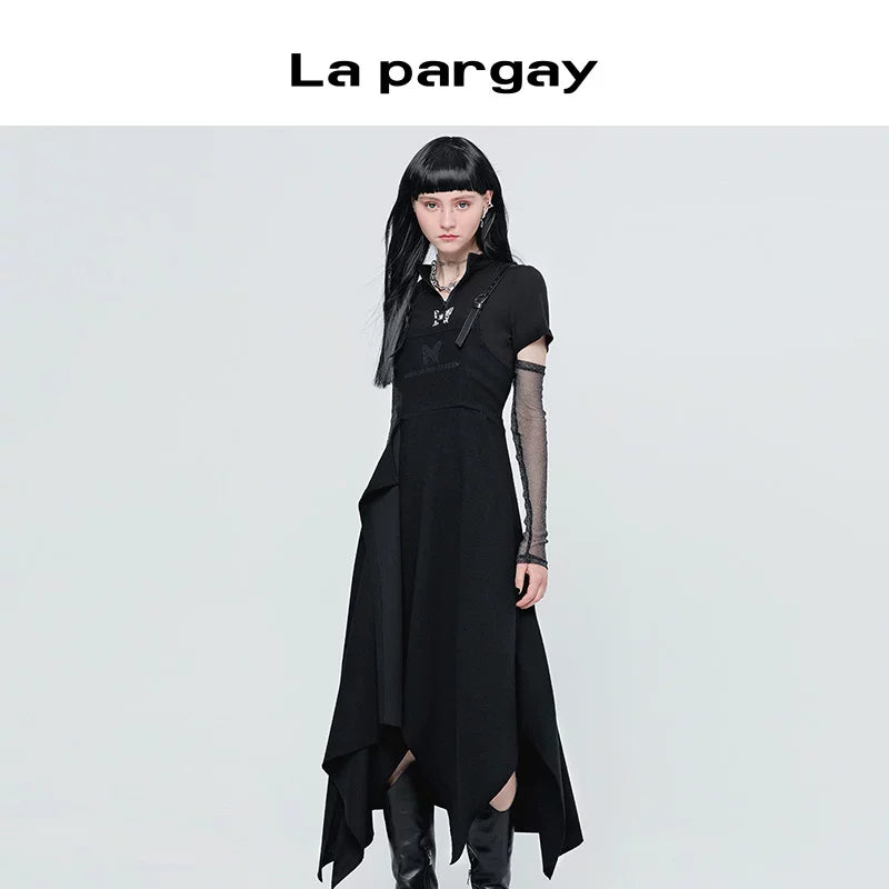 Lapargay 2026 Spring New Style Casual Slim Fit Camisole Fairy Dress Women Black Design Niche
