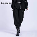 Lapargay Long Tapered Cigarette Pants 2026 New Women's Black Personality Fashion Casual Niche Trousers