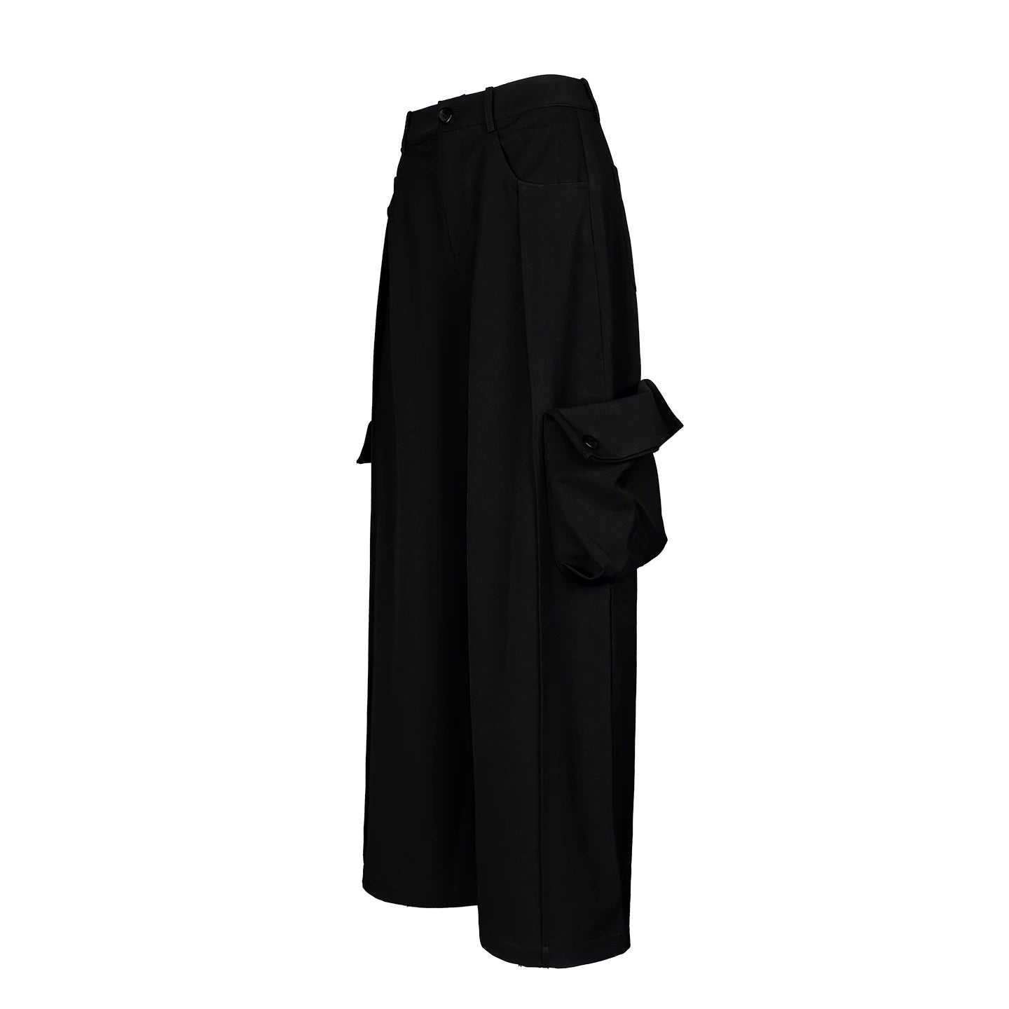 Lapargay Multi-Pocket Cargo Wide-Leg Pants High-Waist Design Clean and Draped L75402609V
