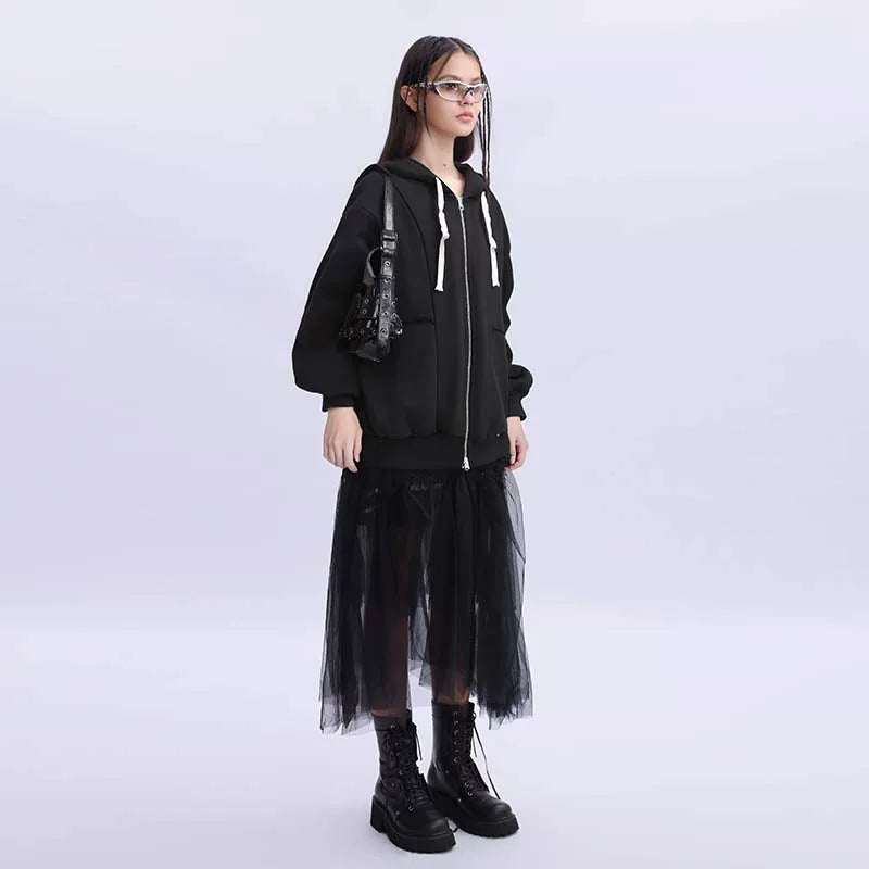 Lapargay 100% Cotton Casual Sweatshirt Autumn New Personality Trend Brand Cardigan Hoodie Design Loose Coat