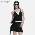 Lapargay Two-layer Camisole T-shirt Twisted Strap Slimming Layering Top L78200104C