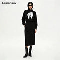 Lapargay Drop shoulder waist-cinching dress with simple silhouette, slimming and flattering L72109002C