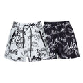 Lapargay Street Graffiti Print Straight Casual Shorts Drawstring Waist Zipper Pockets L75202206V