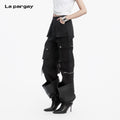Lapargay Multi-Pocket Cargo Pants 2026 Spring New Style Personalized Design Long Pants Women Fashion Casual Straight Leg Pants