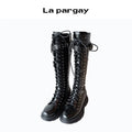Lapargay High Tube Knight Boots 2026 New Women's Black Versatile Casual Niche Fashion Boots