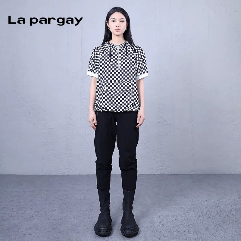 Lapargay Lightweight Comfortable Casual Pants 2026 Spring New Women Black Personality Fashion Design Sense Pants