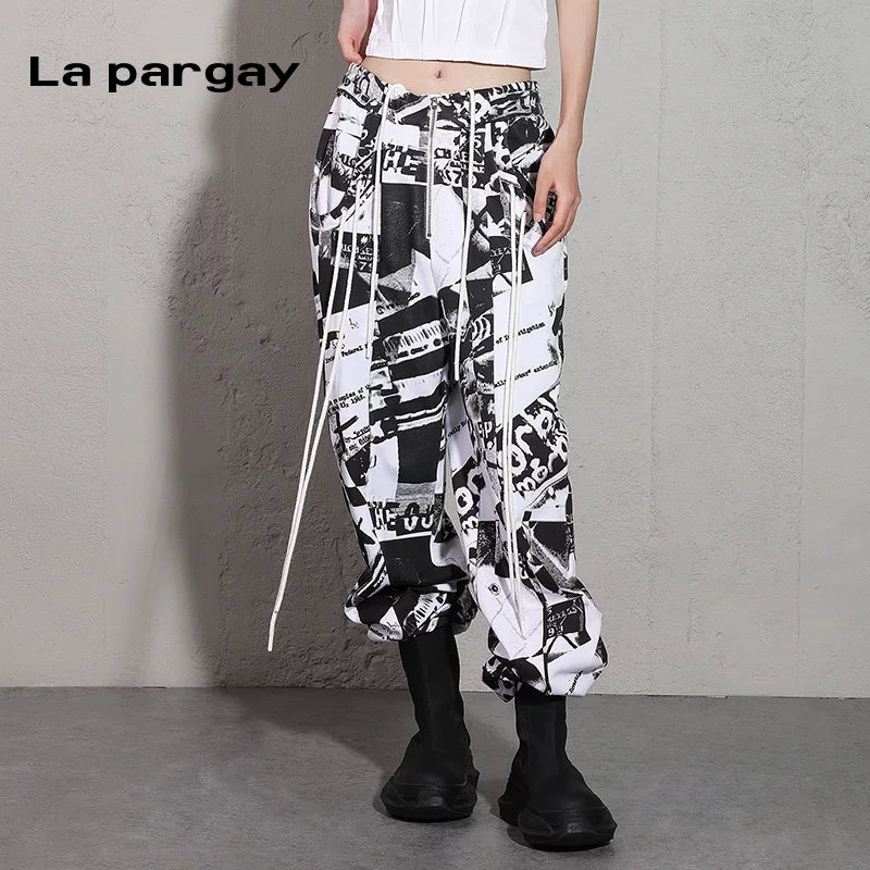 Lapargay Trousers Design Casual Pants 2026 Spring New Women's Personality Fashion Versatile Niche Pants
