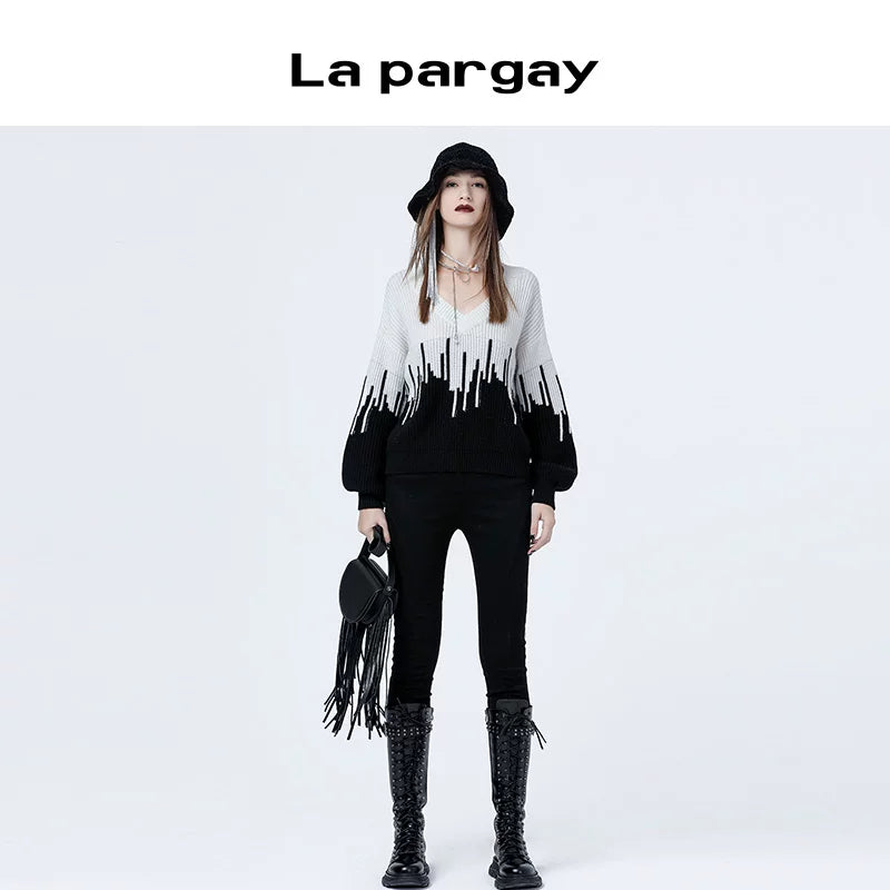 Lapargay Sweet Cool High Waist Casual Pants Micro Elastic Tapered Pants Women Autumn Winter New Black Versatile Casual Slim Fit Long Pants