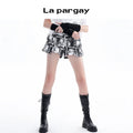 Lapargay Lapargay Abstract Print Shorts High-Waist Versatile Pants Retro Slimming Trendy Women's Pants
