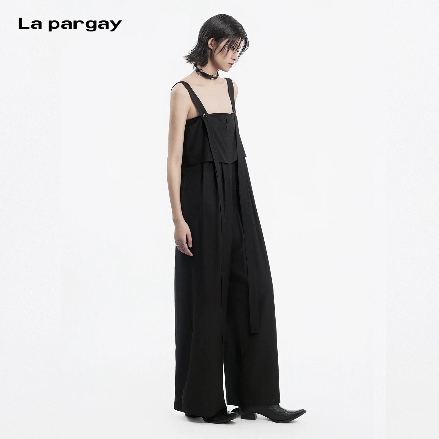 Lapargay Strap Jumpsuit Double-layer Overlay Design Hidden Pocket Design L78202703V