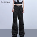 Lapargay Cotton Straight-Leg Casual Pants for Women 2026 New Style Personality Fashion Loose Pants
