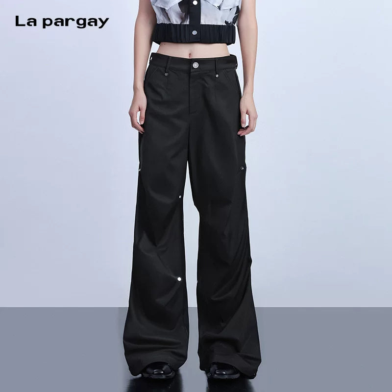 Lapargay Cotton Straight-Leg Casual Pants for Women 2026 New Style Personality Fashion Loose Pants