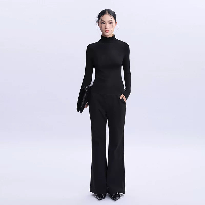 Lapargay merino wool turtleneck long-sleeved knitwear 2026 spring new style women's warm top