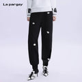 Lapargay Elastic Waist Pure Cotton Knit Casual Pants for Women, New Fashionable Trendy Jogger Pants with Unique Design Sense