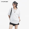 Lapargay Loose Drop Shoulder T-Shirt Flattering Fit for All Body Shapes Effortless Relaxed Vibe L78200219V