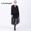 Lapargay Lapargay 2026 New Women's Spring Black Two-Piece Set Small Blouse and Tulle Skirt