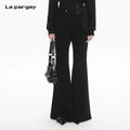 Lapargay High-Waist Flared Trousers Urban Attitude Minimalist Lines Double Waistband Design L78102632V