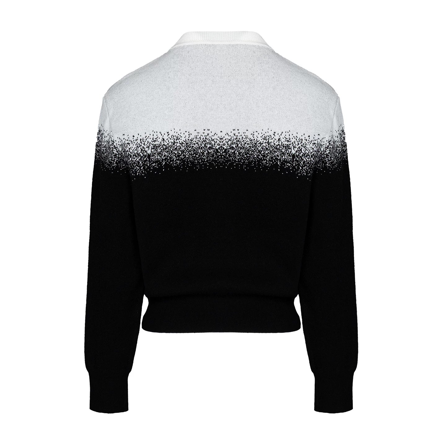 Lapargay gradient rhinestone knitted short top metal zipper waist-defining hot girl style L75108201C