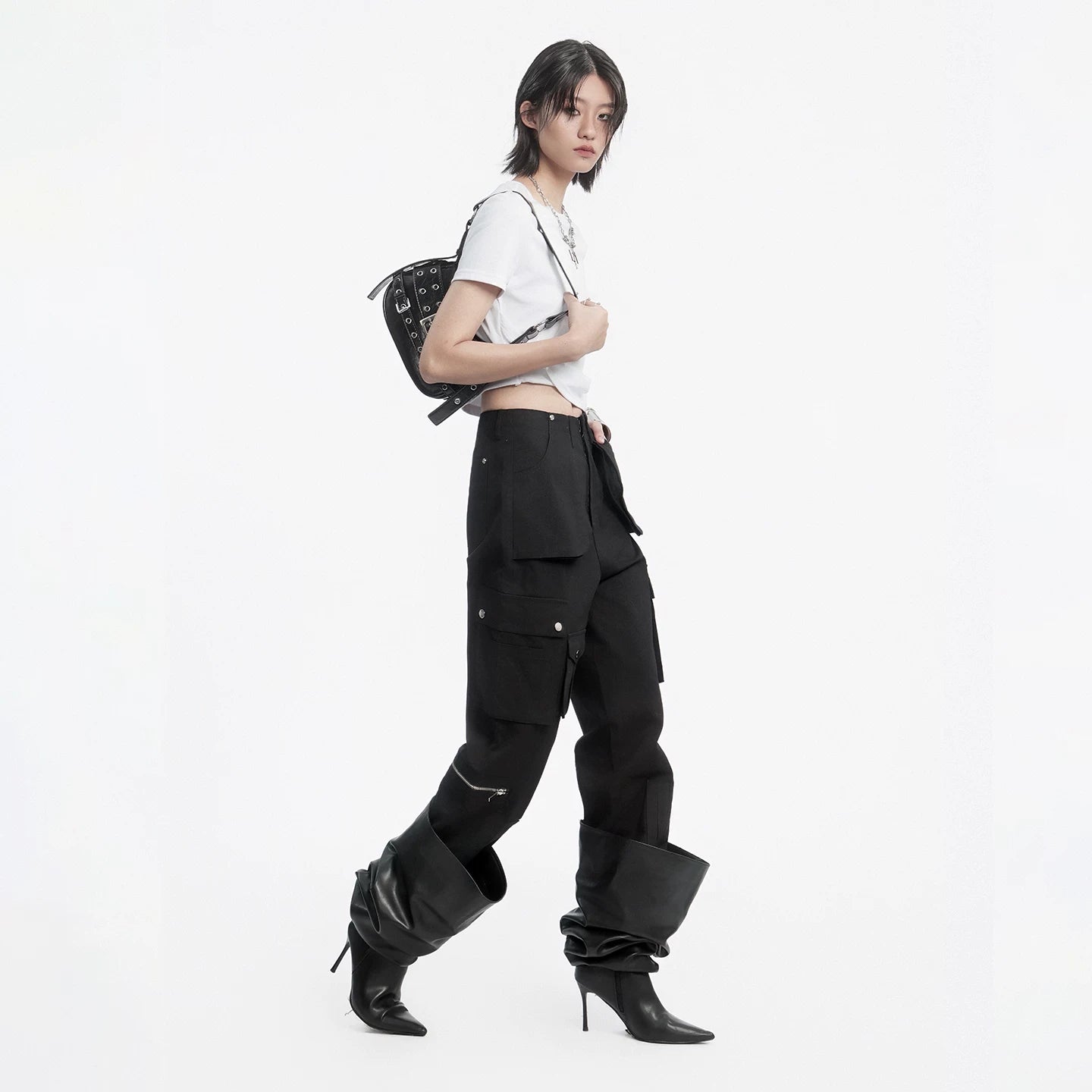 Lapargay Multi-Pocket Cargo Pants 2026 Spring New Style Personalized Design Long Pants Women Fashion Casual Straight Leg Pants