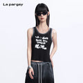 Lapargay Modal U-Neck Vest 2026 Outer Wear High-End Sense Slim Fit Top Personality Print Knit Inner Layer