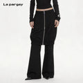 Lapargay Faux two-piece full-zip culotte skirt with high-waist straight-leg paneled skirt L69202607C