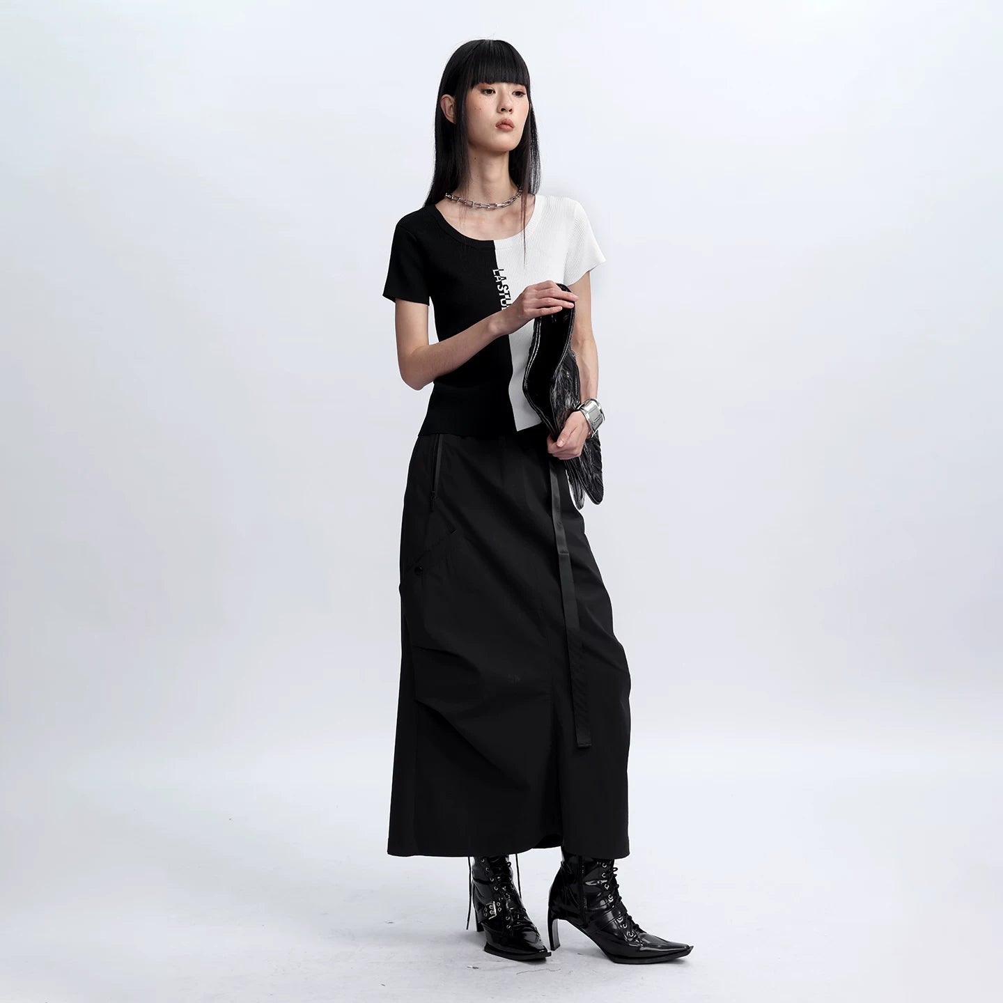 Lapargay A-Line 3D Pleated Skirt Street Style Pleating Technique L75309101V - Lapargay