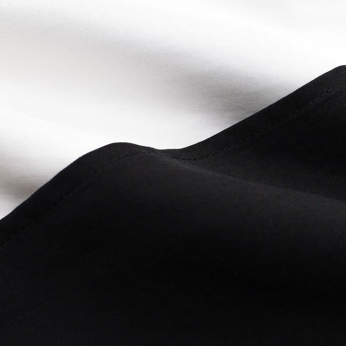 Lapargay Black and White Contrast Camisole Long Dress Slit Layered Design Waist-Defined Slimming L78209004C - Lapargay