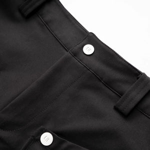 Lapargay Black Cargo Wide Leg Pants Hem Pleat Design Leg-shaping Effect L78102636B - Lapargay