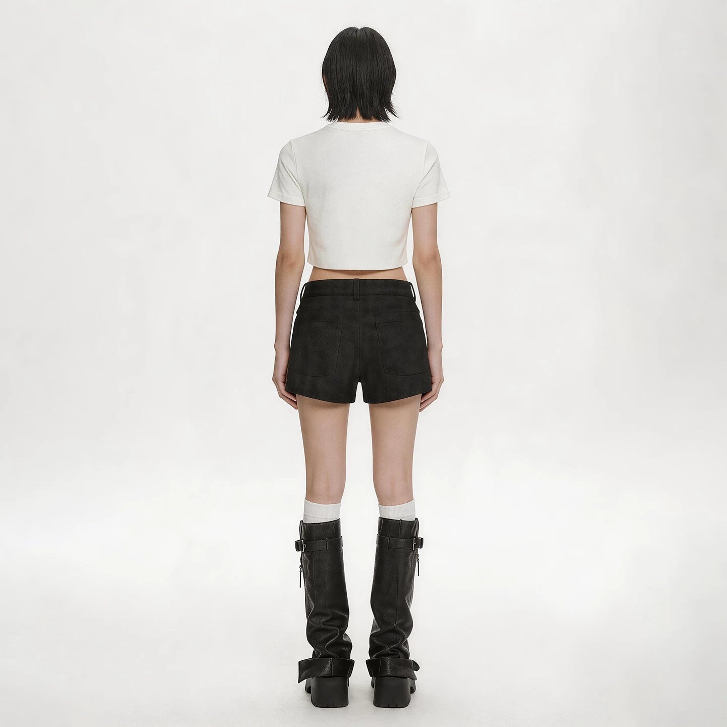 Lapargay Black Contrast Letter Print Short T Simple Clean Cut Fits Body Shape L75200208B - Lapargay