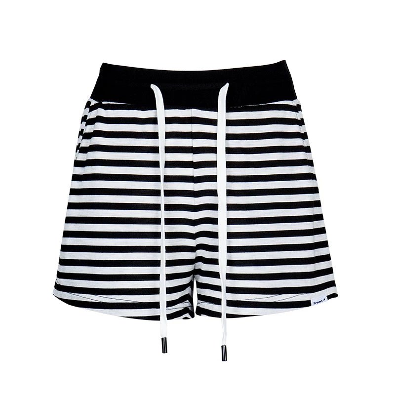 Lapargay Classic Striped Home Casual Shorts, Adjustable Drawstring, Comfortable and Non-Binding Waist L78202207C - Lapargay