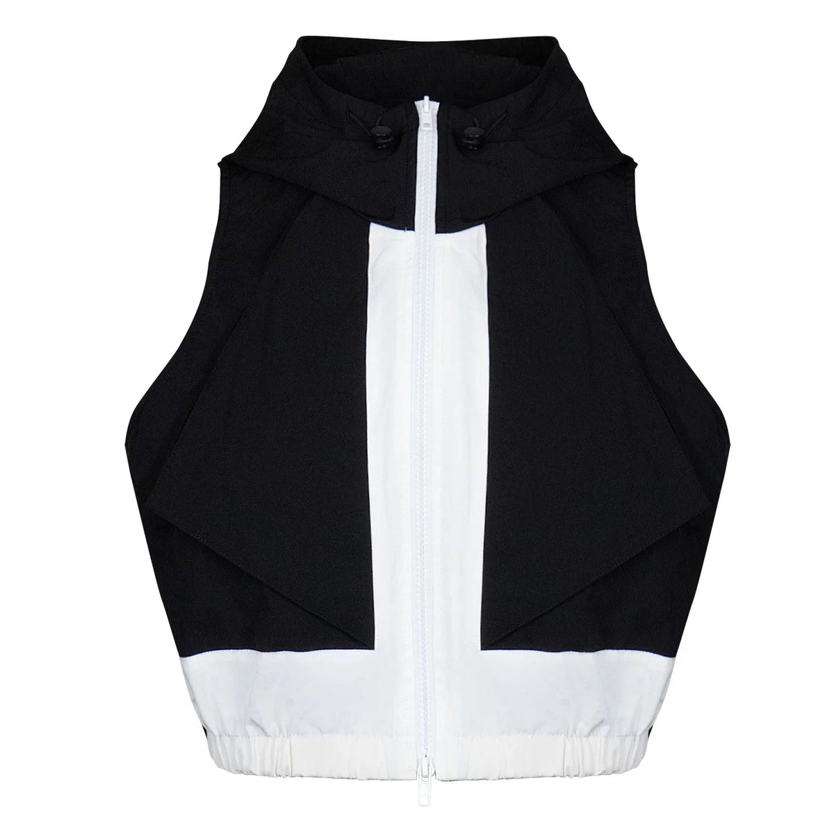 Lapargay contrast color hooded vest adjustable drawstring suitable for multiple outfit scenarios L78201406V - Lapargay