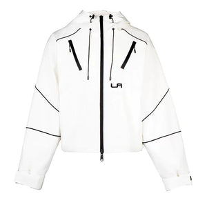 Lapargay Contrast Loose Short Casual Jacket with Zipper Trim Detail, Hooded Top L78101228S - Lapargay