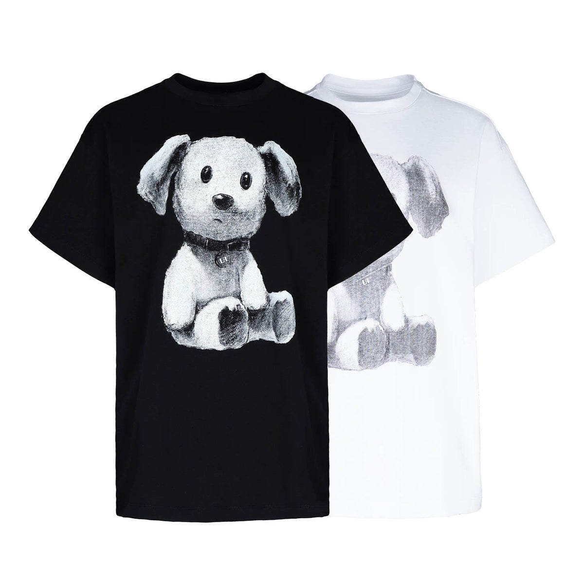 Lapargay cute puppy print T-shirt, loose silhouette, ideal for daily casual wear L78200207C - Lapargay