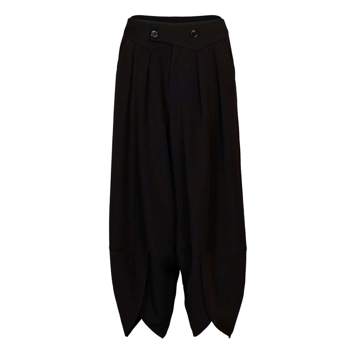 Lapargay Diagonal Button Waistband Casual Pants Split Hem Create High-End Relaxed Look L78202617S - Lapargay