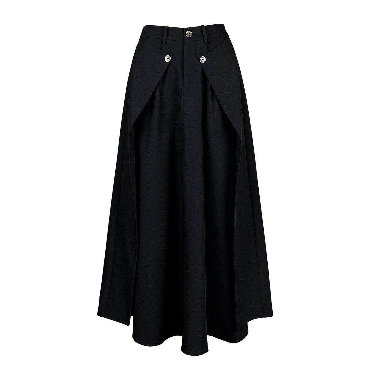 Lapargay double decorative button hip-covering design A-line long skirt high waist elongating figure L78209105V - Lapargay