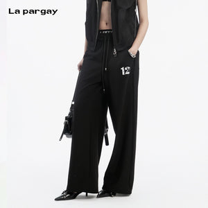 Lapargay Elastic Waist Casual Pants Drawstring Design Enhances Outfit Refinement L78202803V - Lapargay