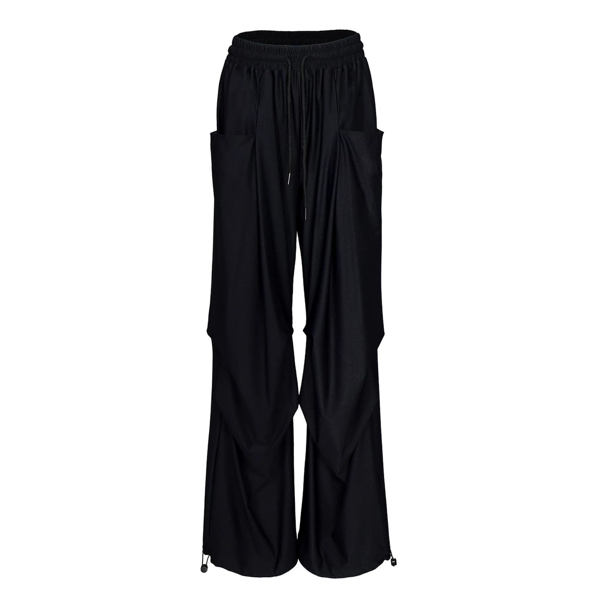 Lapargay Elastic Waist Casual Pants, Large 3D Pockets, Adjustable Hem Design L78202804C - Lapargay