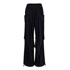 Lapargay Elastic Waist Casual Pants, Large 3D Pockets, Adjustable Hem Design L78202804C - Lapargay