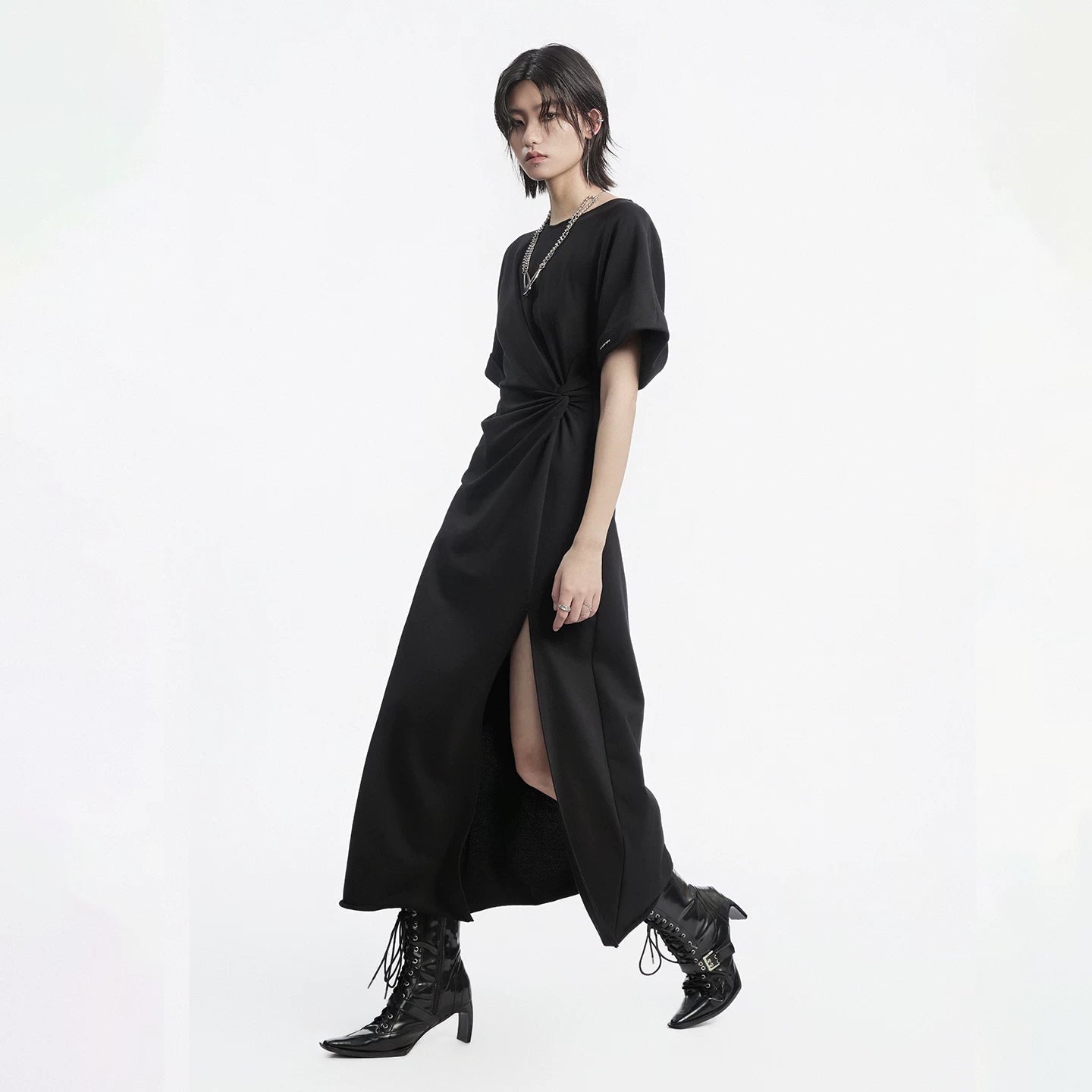 Lapargay Elegant Little Black Dress Twisted Waist Design Figure-Modifying Silhouette L78209018V - Lapargay