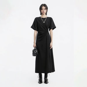 Lapargay Elegant Little Black Dress Twisted Waist Design Figure-Modifying Silhouette L78209018V - Lapargay