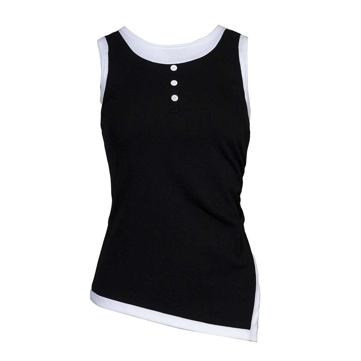 Lapargay Fake Layered Contrast Henley Vest with Side Pleats, Slim Fit Contour L78100101C - Lapargay