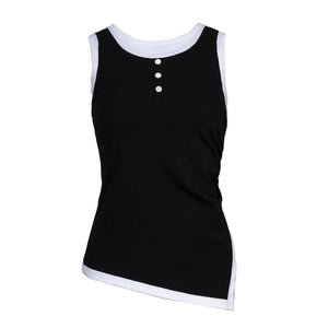Lapargay Fake Layered Contrast Henley Vest with Side Pleats, Slim Fit Contour L78100101C - Lapargay