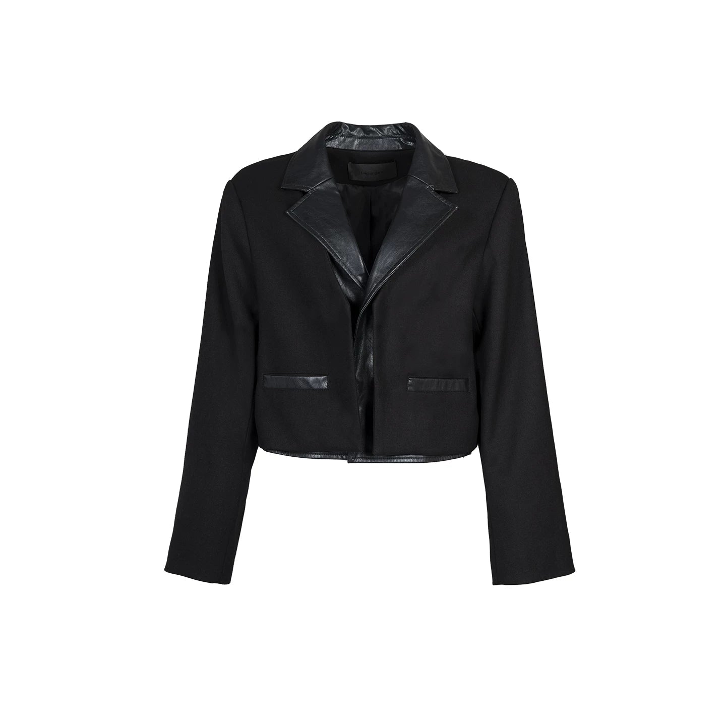 Lapargay faux two-piece spliced blazer, short cropped waist, mature-style short outerwear L78101237V - Lapargay