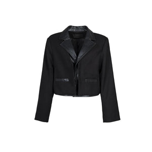 Lapargay faux two-piece spliced blazer, short cropped waist, mature-style short outerwear L78101237V - Lapargay