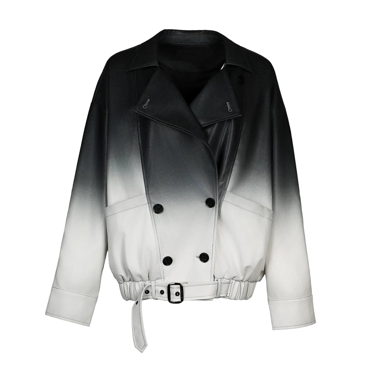 Lapargay Gradient PU Jacket Loose Fit Large Pocket Design L78101309V - Lapargay