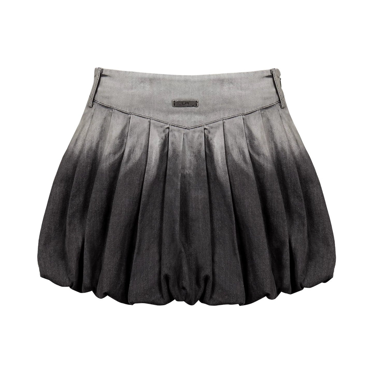 Lapargay Gradient Washed Bud Skirt with Three-Dimensional Pleats, High-Waist Cropped Skirt for Height Boost L78109208V - Lapargay