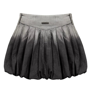 Lapargay Gradient Washed Bud Skirt with Three-Dimensional Pleats, High-Waist Cropped Skirt for Height Boost L78109208V - Lapargay