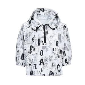 Lapargay high-street sleeveless vest with black-and-white full print and,zipper short jacket L78201409V - Lapargay