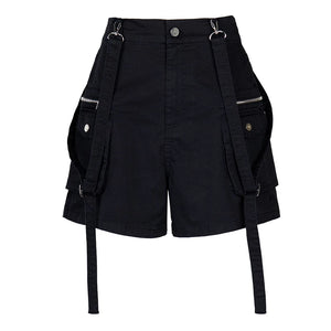 Lapargay high-waist A-line cargo shorts, multi-pocket three-dimensional cut, leg-shaping L78202204V - Lapargay